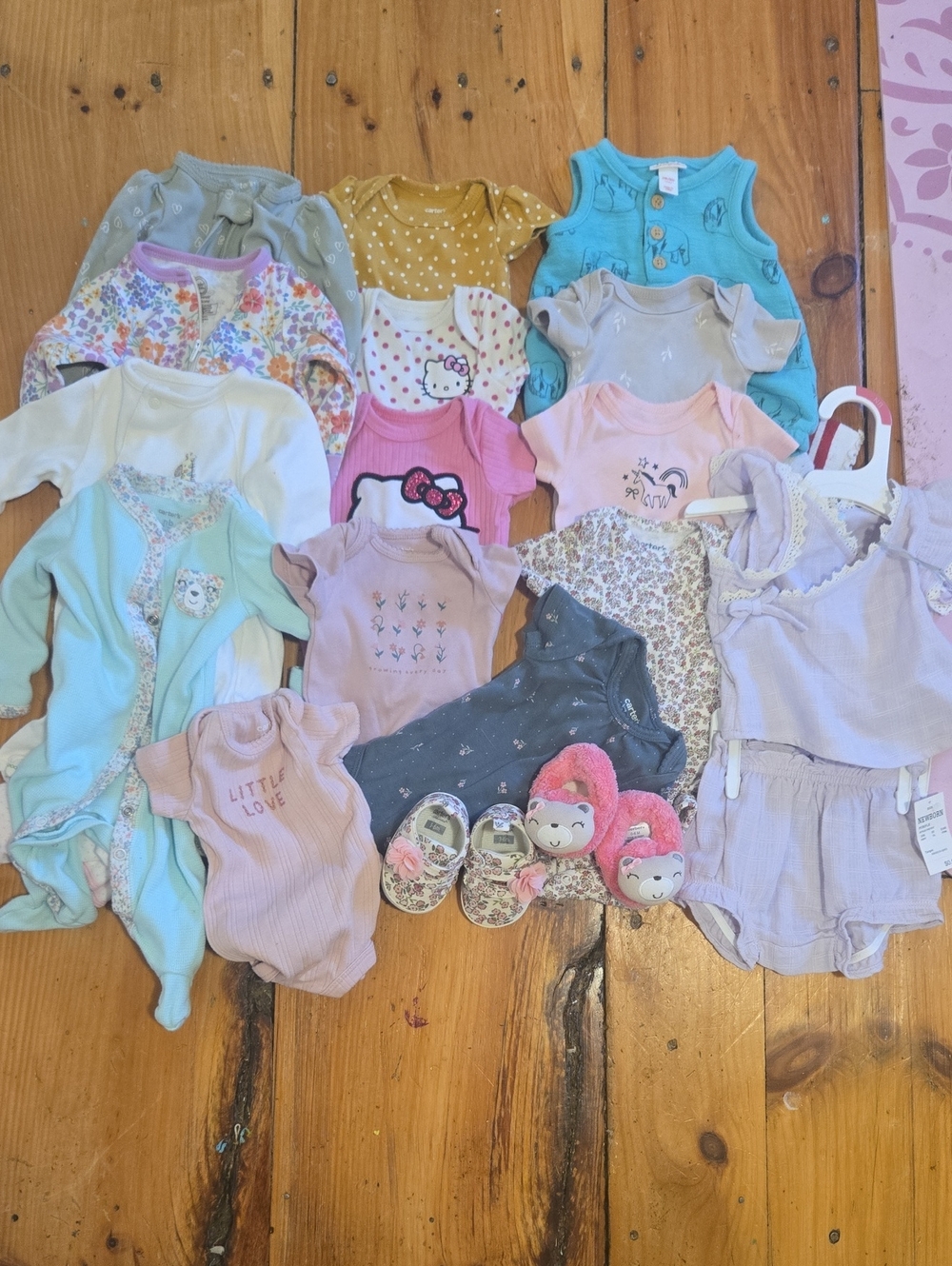 NB Girls Mixed Clothing Bundle - Pastel Pink, Lavender, Aqua